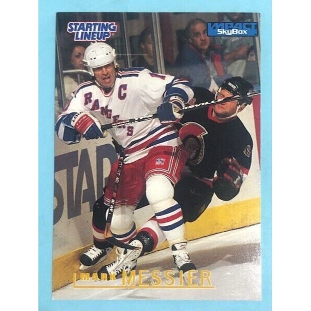 1996 Fleer/SkyBox Starting Lineup insert card New York Rangers -Mark Messier HOF